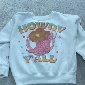 Howdy Y'all Girls Graphic Sweatshirt Size 8